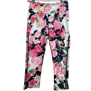 Betsey Johnson Give Love Get Love Floral High Rise Capri Leggings Sz Medium
